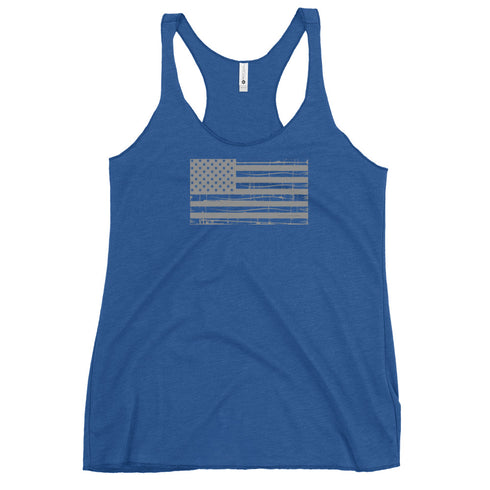 Grunge American Flag Women's Tank Top - Mainstream Freedom