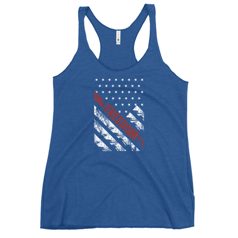 Freedom Grunge Flag Women's Tank Top - Mainstream Freedom