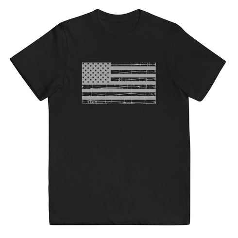 Grunge American Flag Youth jersey t-shirt - Mainstream Freedom