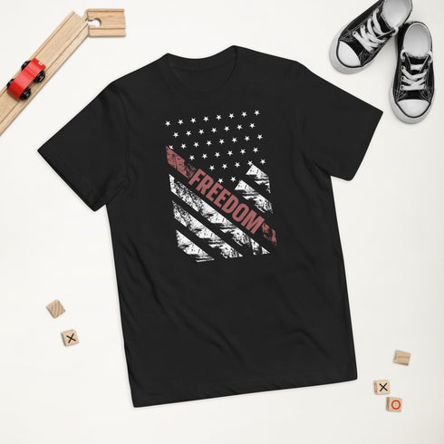 Freedom Grunge Flag Youth jersey t-shirt - Mainstream Freedom