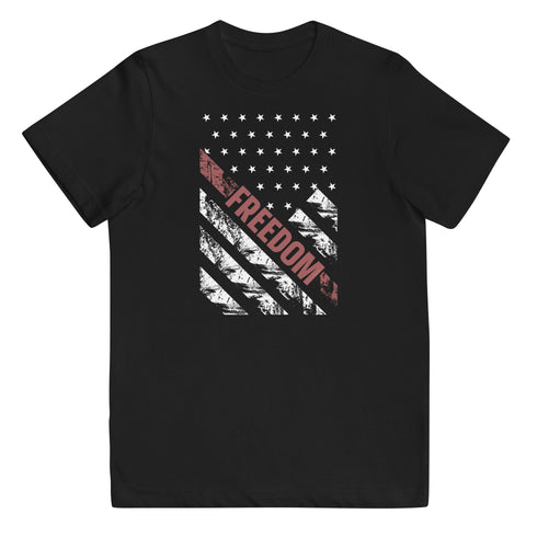 Freedom Grunge Flag Youth jersey t-shirt - Mainstream Freedom