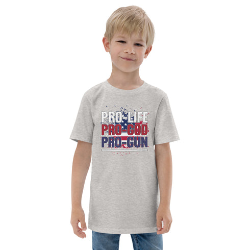 Pro-Life Pro-God Pro-Gun Youth jersey t-shirt - Mainstream Freedom