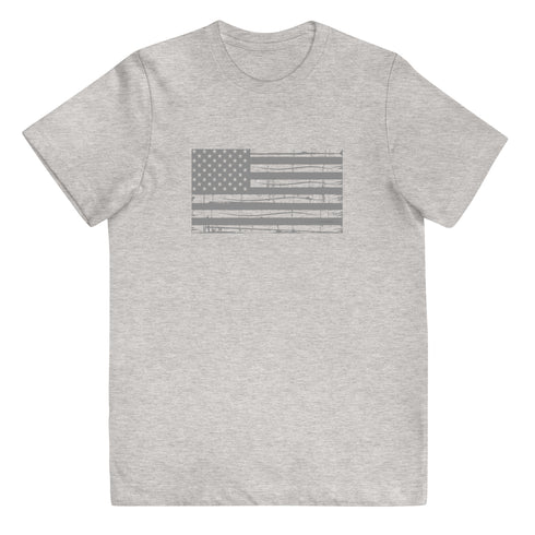 Grunge American Flag Youth jersey t-shirt - Mainstream Freedom