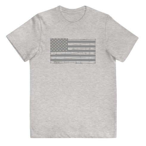 Grunge American Flag Youth jersey t-shirt - Mainstream Freedom