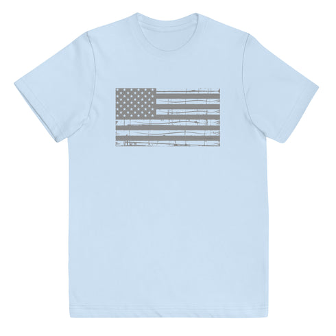 Grunge American Flag Youth jersey t-shirt - Mainstream Freedom