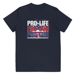 Pro-Life Pro-God Pro-Gun Youth jersey t-shirt - Mainstream Freedom