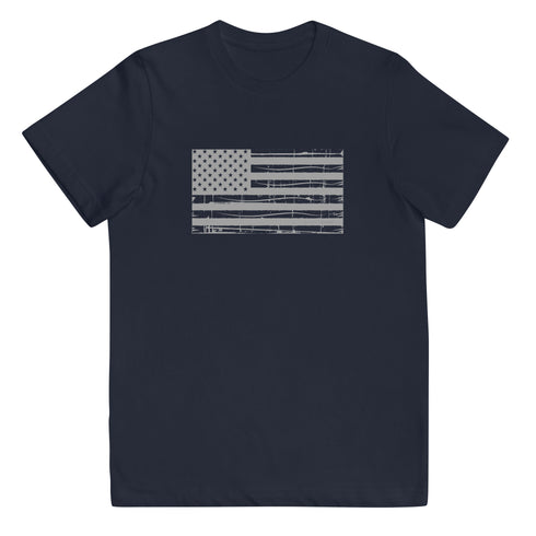 Grunge American Flag Youth jersey t-shirt - Mainstream Freedom