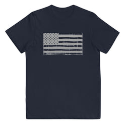 Grunge American Flag Youth jersey t-shirt - Mainstream Freedom