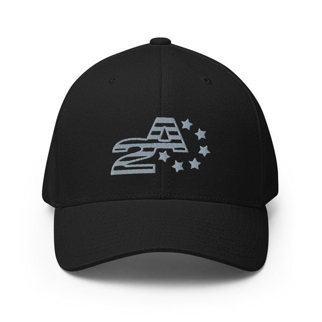 2A Freedom Guard Striped Grey Embroidered Cap in Black, product mockup