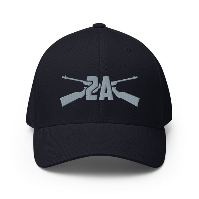 2A Freedom Bound Grey Embroidered Cap in Dark Navy, product mockup