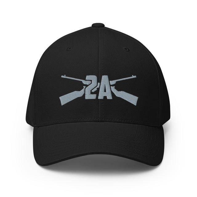2A Freedom Bound Grey Embroidered Cap in Black, product mockup