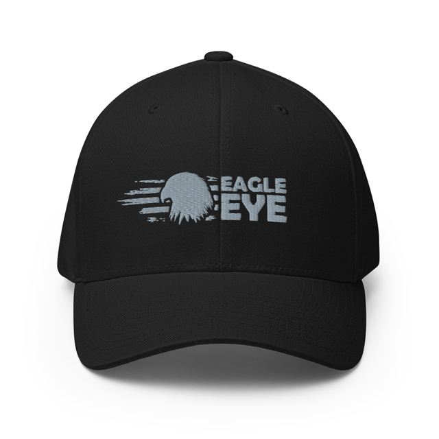 Eagle Eye Freedom Grey Embroidered Cap in Black colorway, product mockup
