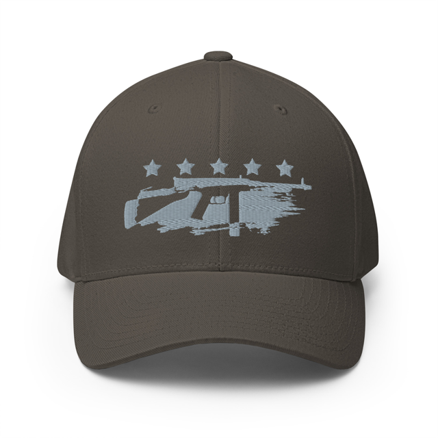 Freedom's Edge Grey Embroidered Cap in Dark Grey colorway, product mockup