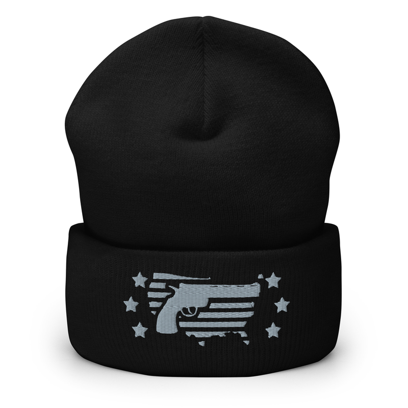 American Armed Grey Embroidered Beanie