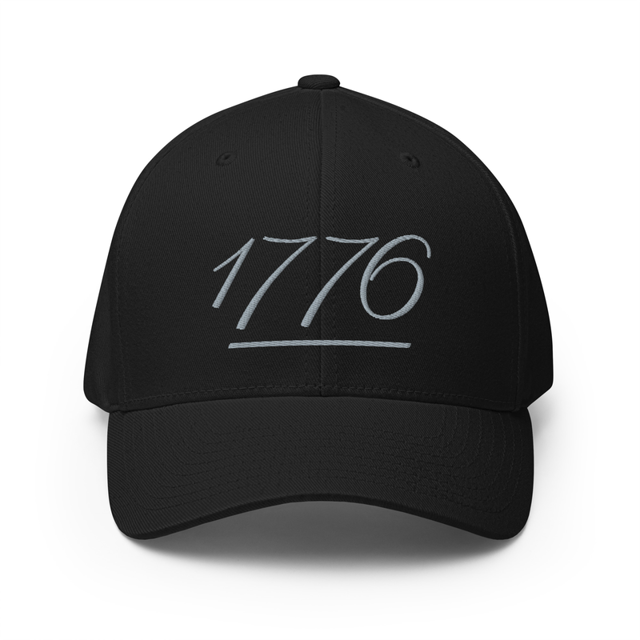 1776 v2 Embroidered Independence Day Cap in Black colorway, product mockup