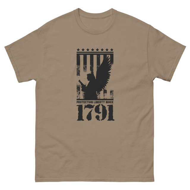 Protecting Liberty Since 1791 Unisex T-Shirt in Brown Savana, product mockup