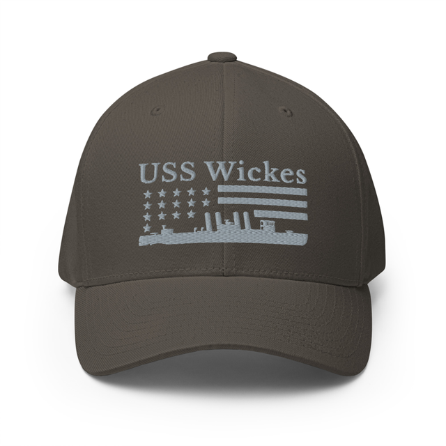 USS Wickes Stars and Stripes Embroidered Cap in Dark Grey, product mockup