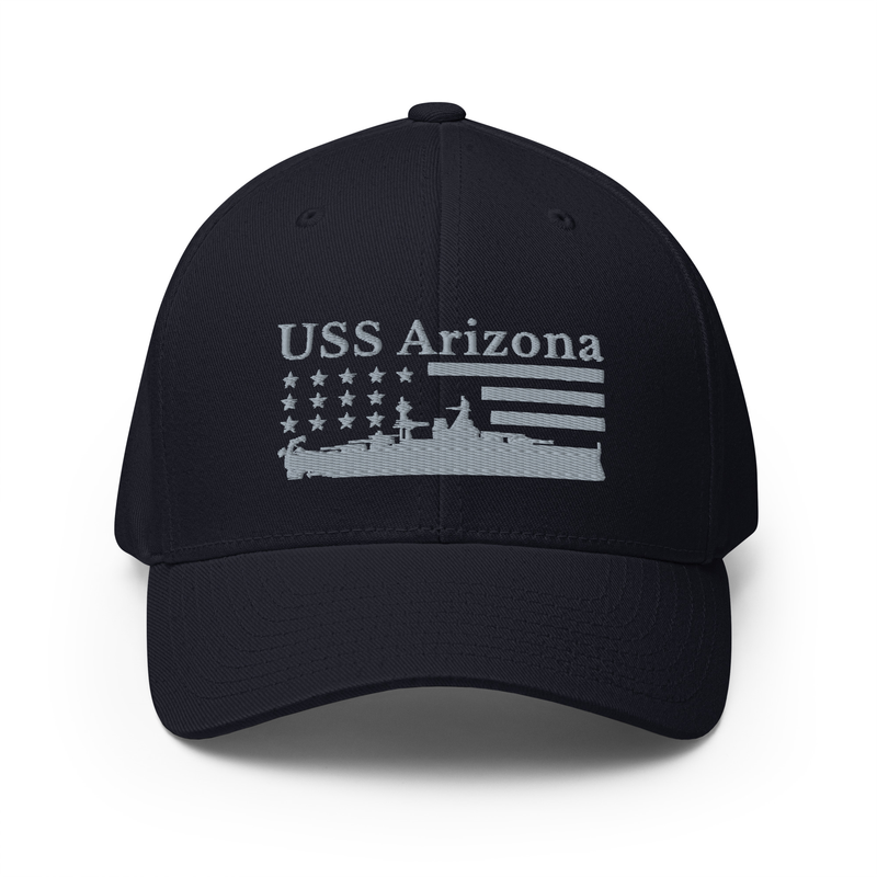 USS Arizona Stars and Stripes Embroidered Cap