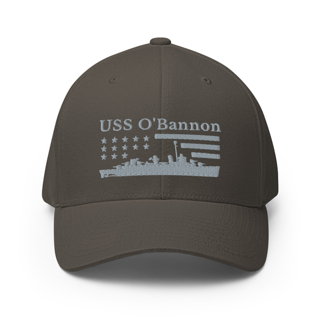 USS O'Bannon Stars and Stripes Embroidered Cap in Dark Grey, product mockup