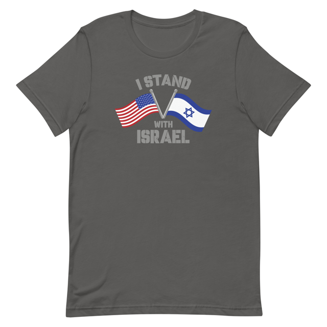 I Stand With Israel t-shirt in asphalt grey, product mockup