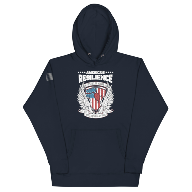 America's Resilience Fuels Our Determination Unisex Hoodie, second view