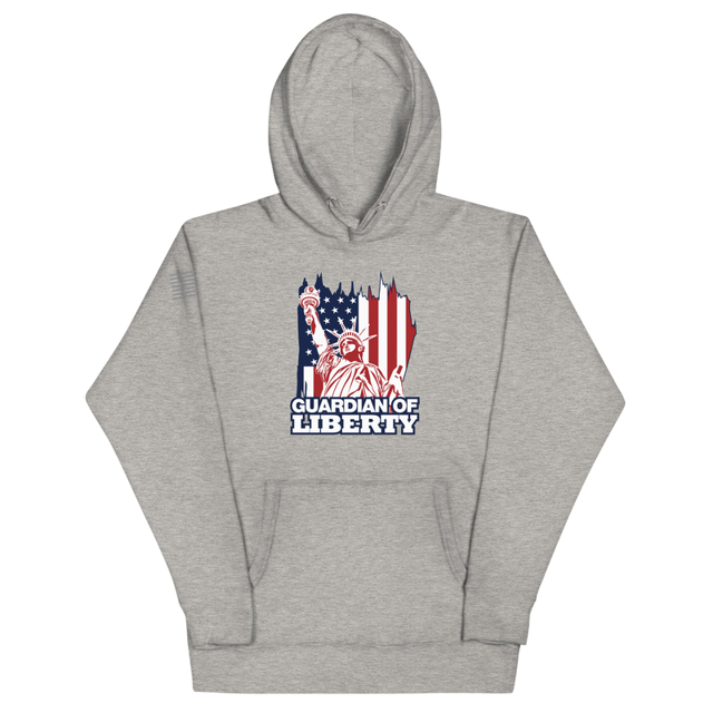 Guardian Of Liberty hoodie in carbon grey, product mockup