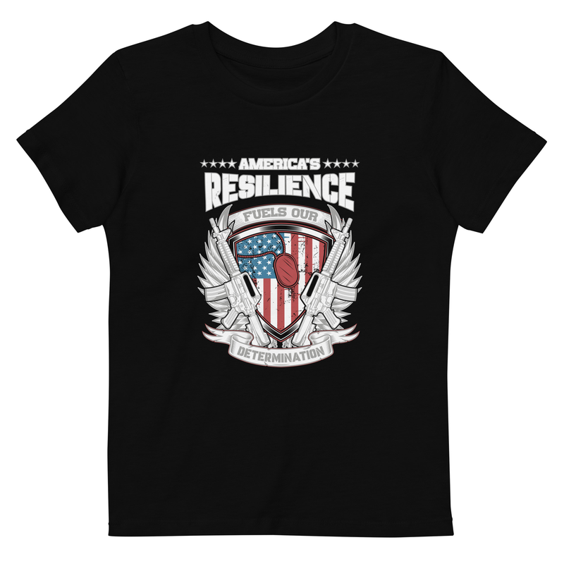 America's Resilience Fuels Our Determination Organic cotton kids t-shirt