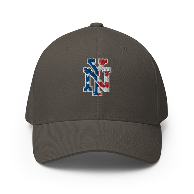 Patriotic New York Emblem Structured Twill Cap in Dark Grey, product mockup