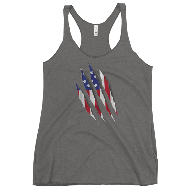 Patriot Grunge Slash Women's Tank Top in Premium Heather, product mockup
