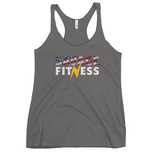 Savage Fitness Women's Tank Top in Premium Heather, product mockup