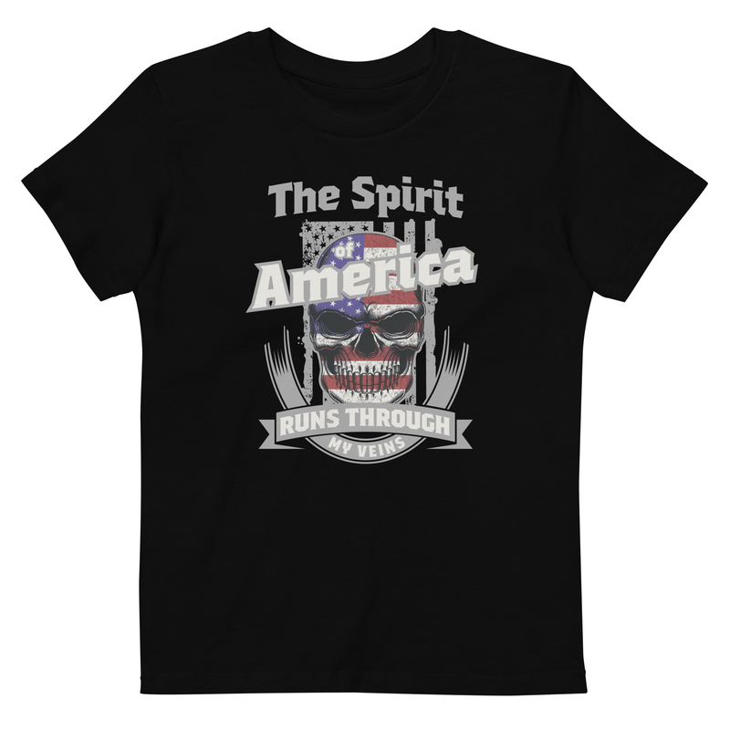 The Spirit of America Runs Through My Veins Organic cotton kids t-shirt