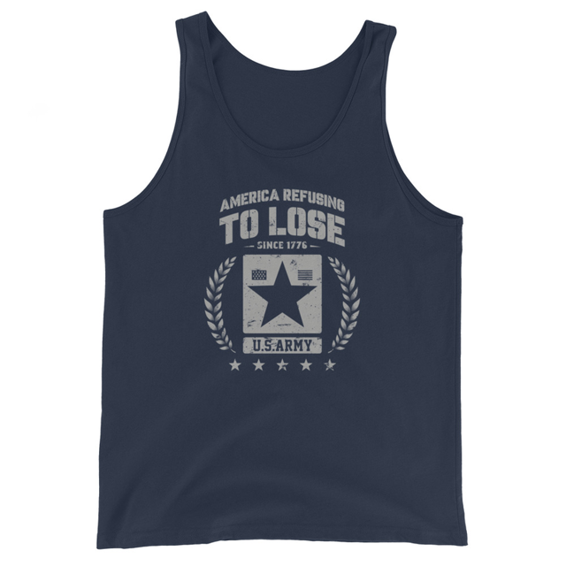 America Refusing To Lose Since 1776 Men's Tank Top in Navy, product mockup