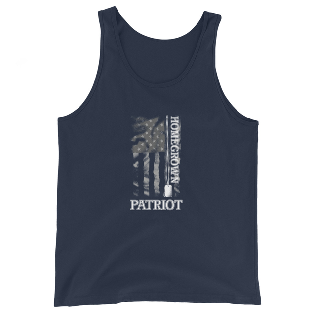 Homegrown Patriot t-shirt Men's Tank Top in Navy, product mockup