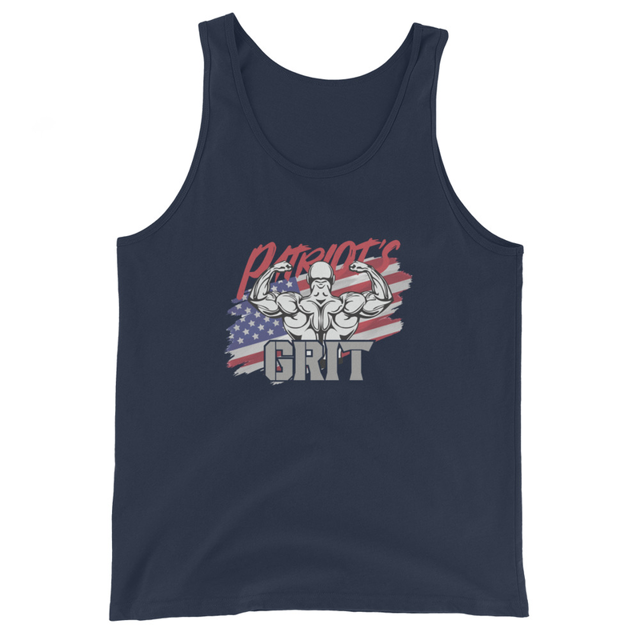 Patriot's Grit Men's Tank Top in Navy, product mockup