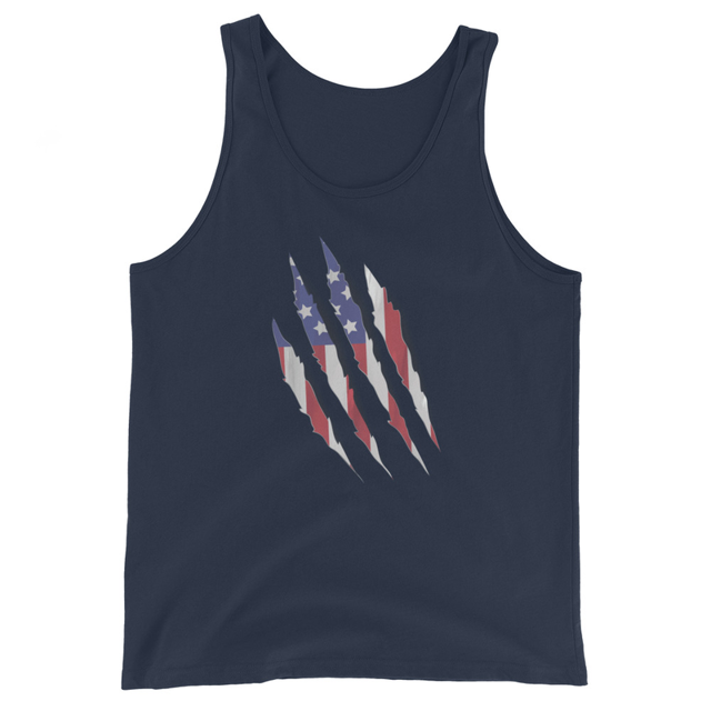 Patriot Grunge Slash Men's Tank Top in Navy, product mockup