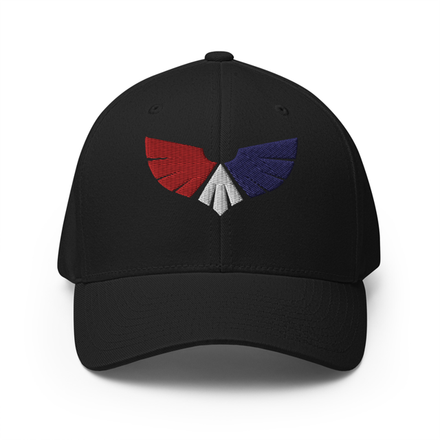 Eagle Freedom Symbol Structured Twill Cap in Black colorway, product mockup