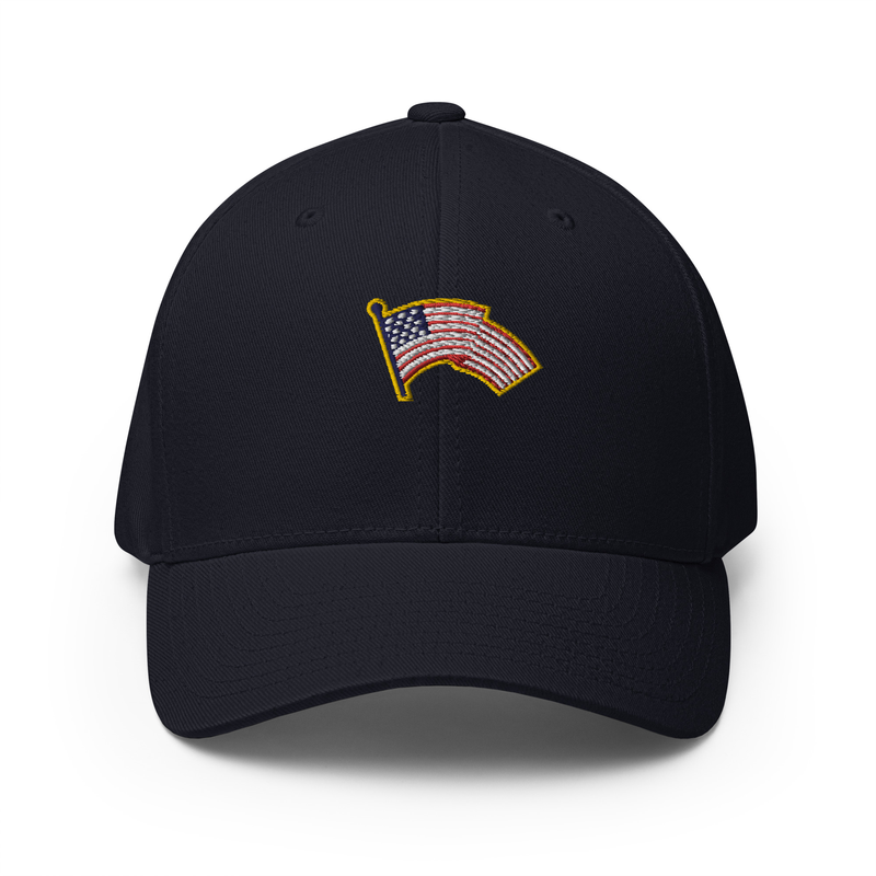 American Flag Emblem Structured Twill Cap