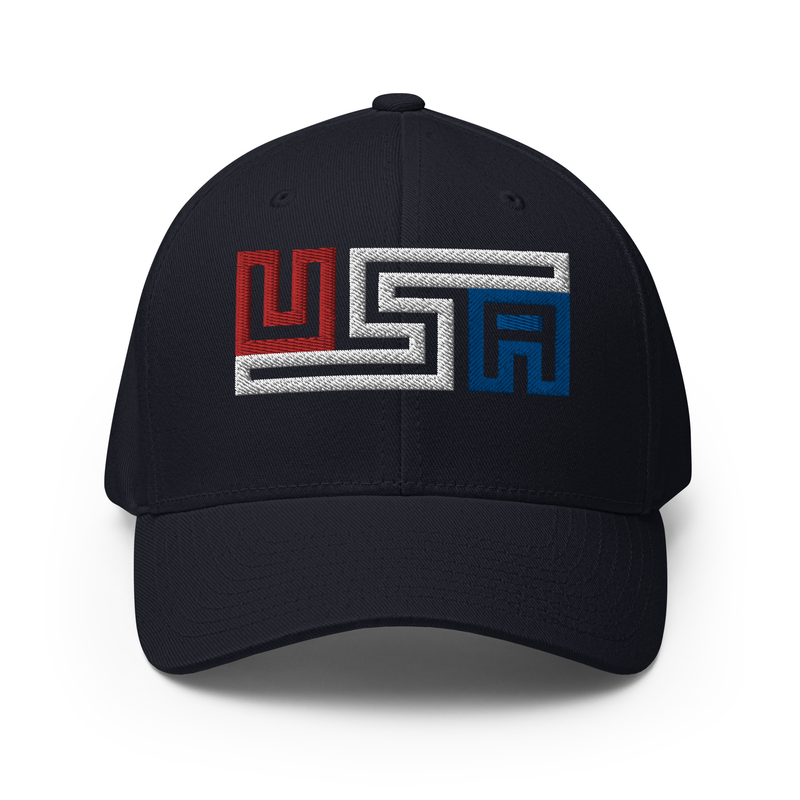 USA Grid Letters Structured Twill Cap