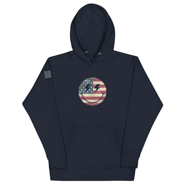 Patriot Smiley Unisex Hoodie, second view