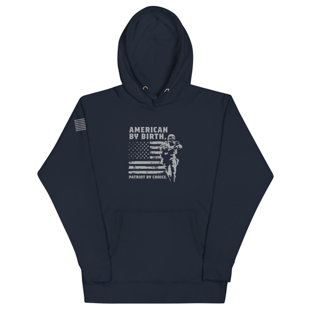American By Birth, Patriot By Choice Unisex Hoodie, second view