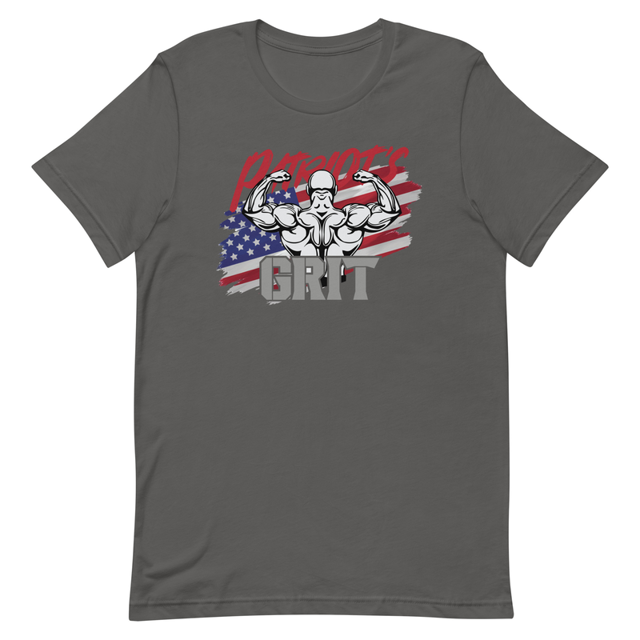 Patriot's Grit t-shirt in Asphalt colorway, product mockup