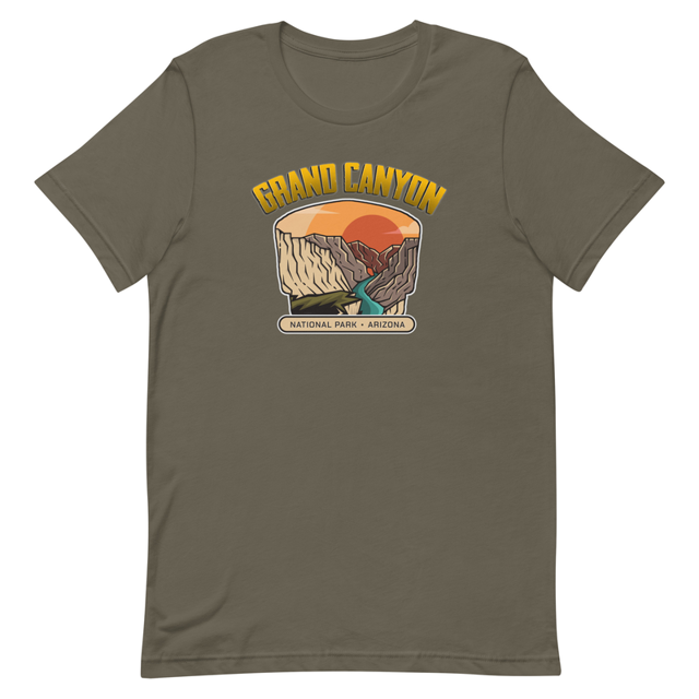 Grand Canyon Outdoors t-shirt in army, product mockup