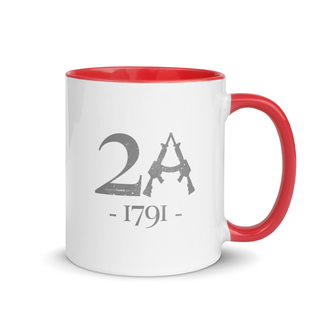 2A 1791 mug with color inside, red colorway, product mockup