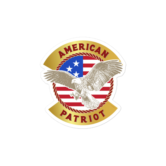 American Patriot sticker, white colorway, product mockup
