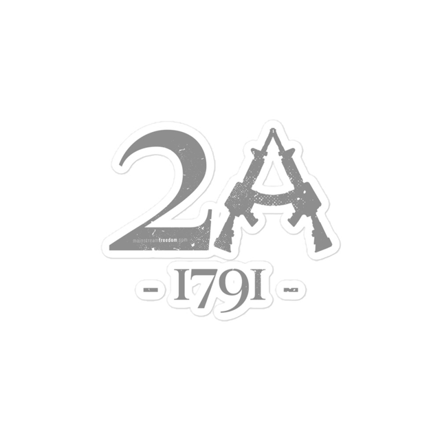 2A 1791 sticker in white, product mockup
