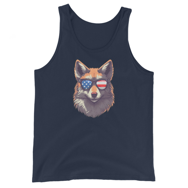 Furry Fox Men's Tank Top in Navy, product photo