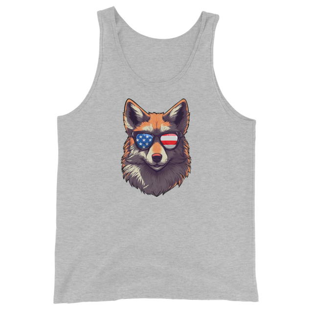 Furry Fox Men's Tank Top in Athletic Heather, product photo