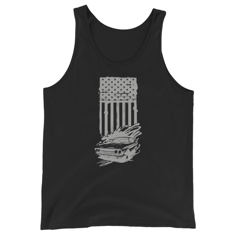 American Flag and Car Men's Tank Top