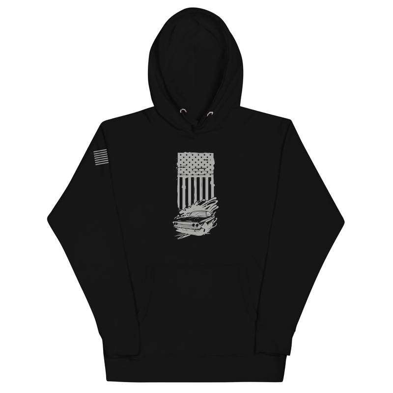 American Flag and Car Unisex Hoodie