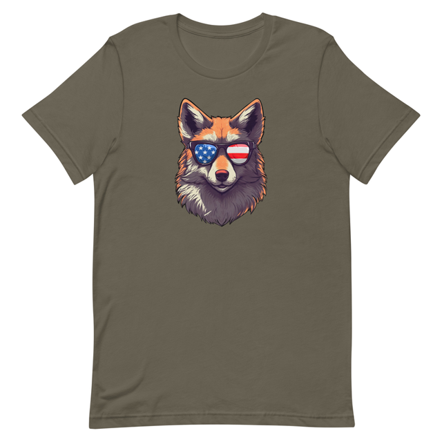 Furry Fox t-shirt in Army, product photo